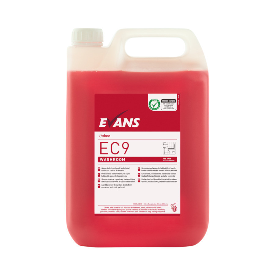 Evans Ec9 Washroom Bactericidal Cleaner And Descaler 5l 1017